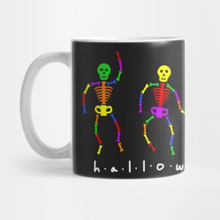 Rainbow Halloween Skeleton Mug